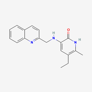 2(1H)-Pyridinone, 5-ethyl-6-methyl-3-((2-quinolinylmethyl)amino)-