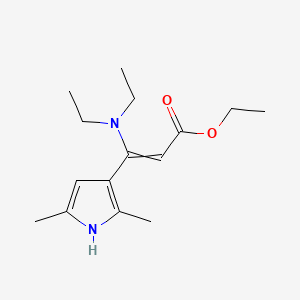 molecular formula C15H24N2O2 B12803724 Ethyl 3-(diethylamino)-3-(2,5-dimethyl-1H-pyrrol-3-yl)acrylate CAS No. 960-88-3