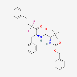 Carbamic acid, (1-(((3,3-difluoro-2-oxo-5-phenyl-1-(phenylmethyl)pentyl)amino)carbonyl)-2,2-dimethylpropyl)-, phenylmethyl ester, (S-(R*,R*))-