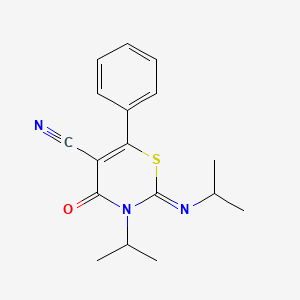 4-Oxo-6-phenyl-3-propan-2-yl-2-propan-2-ylimino-1,3-thiazine-5-carbonitrile