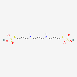 molecular formula C9H22N2O6S4 B12803741 S-(3-((3-((3-((Hydroxy(dioxido)sulfanyl)thio)propyl)amino)propyl)amino)propyl) hydrogen thiosulfate CAS No. 35871-60-4