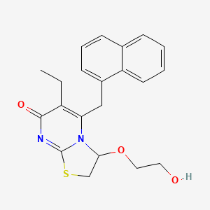 7H-Thiazolo(3,2-a)pyrimidin-7-one, 6-ethyl-2,3-dihydro-3-(2-hydroxyethoxy)-5-(1-naphthalenylmethyl)-