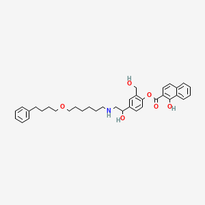 [2-(Hydroxymethyl)-4-[1-hydroxy-2-[6-(4-phenylbutoxy)hexylamino]ethyl]phenyl] 1-hydroxynaphthalene-2-carboxylate