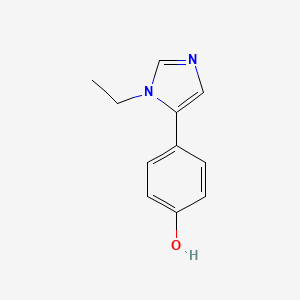 molecular formula C11H12N2O B12803801 Phenol, 4-(1-ethyl-1H-imidazol-5-yl)- CAS No. 74730-76-0