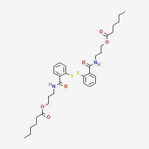 Hexanoic acid, dithiobis(2,1-phenylenecarbonylimino-3,1-propanediyl) ester