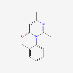 molecular formula C13H14N2O B12803889 4(3H)-Pyrimidinone, 2,6-dimethyl-3-(2-methylphenyl)- CAS No. 2722-66-9