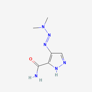 molecular formula C6H10N6O B12803901 4-((1E)-3,3-Dimethyltriaz-1-en-1-yl)-1H-pyrazole-3-carboxamide CAS No. 34297-48-8