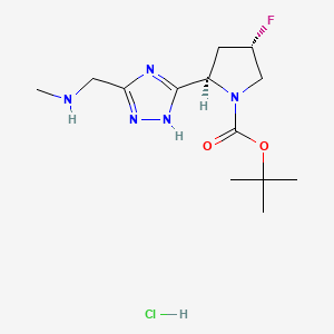 molecular formula C13H23ClFN5O2 B12803908 tert-butyl (2R,4S)-4-fluoro-2-[3-(methylaminomethyl)-1H-1,2,4-triazol-5-yl]pyrrolidine-1-carboxylate;hydrochloride 