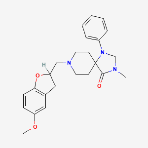 molecular formula C24H29N3O3 B12803929 1,3,8-Triazaspiro(4.5)decan-4-one, 8-(5-methoxy-2,3-dihydro-2-benzofuranylmethyl)-3-methyl-1-phenyl- CAS No. 102504-87-0