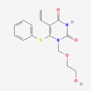 2,4(1H,3H)-Pyrimidinedione, 5-ethenyl-1-((2-hydroxyethoxy)methyl)-6-(phenylthio)-