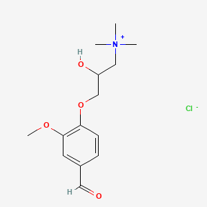 molecular formula C14H22ClNO4 B12804001 1-Propanaminium, 3-(4-formyl-2-methoxyphenoxy)-2-hydroxy-N,N,N-trimethyl-, chloride CAS No. 84714-21-6