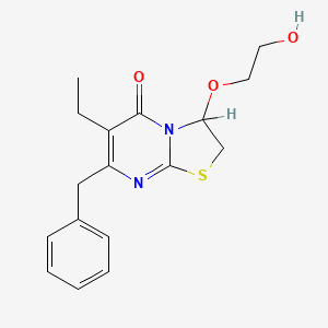 5H-Thiazolo(3,2-a)pyrimidin-5-one, 6-ethyl-2,3-dihydro-3-(2-hydroxyethoxy)-7-(phenylmethyl)-