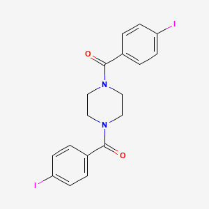 molecular formula C18H16I2N2O2 B12804055 [4-(4-Iodo-benzoyl)-piperazin-1-yl]-(4-iodo-phenyl)-methanone CAS No. 6337-95-7