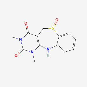 molecular formula C13H13N3O3S B12804085 1,3-Dimethyl-5,11-dihydropyrimido(5,4-c)(1,5)benzothiazepine-2,4(1H,3H)-dione 6-oxide CAS No. 68093-97-0