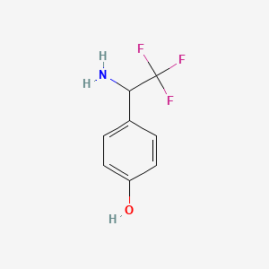 molecular formula C8H8F3NO B1280415 4-(1-氨基-2,2,2-三氟乙基)苯酚 CAS No. 1187928-59-1