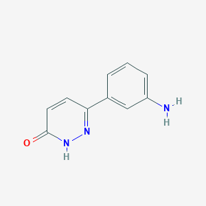 molecular formula C10H9N3O B1280435 6-(3-Aminophenyl)-2,3-dihydropyridazin-3-one CAS No. 24912-36-5