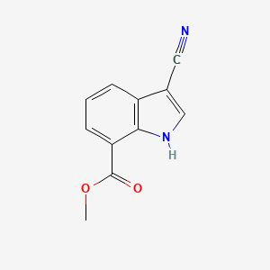 molecular formula C11H8N2O2 B1280449 3-氰基-1H-吲哚-7-甲酸甲酯 CAS No. 443144-24-9