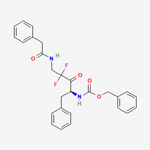 Carbamic acid, (3,3-difluoro-2-oxo-4-((phenylacetyl)amino)-1-(phenylmethyl)butyl)-, phenylmethyl ester