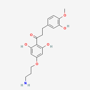 1-Propanone, 1-(4-(3-aminopropoxy)-2,6-dihydroxyphenyl)-3-(3-hydroxy-4-methoxyphenyl)-