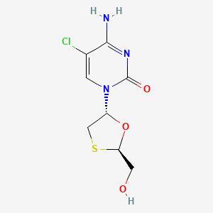 2(1H)-Pyrimidinone, 4-amino-5-chloro-1-(2-(hydroxymethyl)-1,3-oxathiolan-5-yl)-, (2R-trans)-