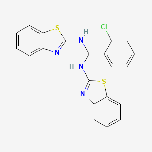 molecular formula C21H15ClN4S2 B12805232 Benzothiazole, 2,2'-(o-chlorobenzylidenediimino)di- CAS No. 96733-55-0