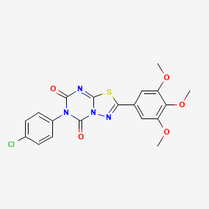 5H-(1,3,4)Thiadiazolo(3,2-a)(1,3,5)triazine-5,7(6H)-dione, 6-(4-chlorophenyl)-2-(3,4,5-trimethoxyphenyl)-