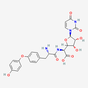 (2S)-2-[[(2S)-2-amino-3-[4-(4-hydroxyphenoxy)phenyl]propanoyl]amino]-2-[(3S,4R,5R)-5-(2,4-dioxopyrimidin-1-yl)-3,4-dihydroxy-tetrahydrofuran-2-yl]acetic acid