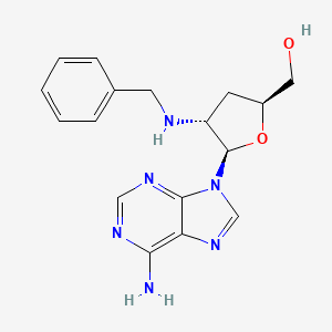 Adenosine, 2',3'-dideoxy-2'-((phenylmethyl)amino)-