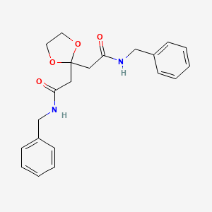 molecular formula C21H24N2O4 B12805349 2,2'-(1,3-Dioxolane-2,2-diyl)bis(N-benzylacetamide) CAS No. 6947-76-8