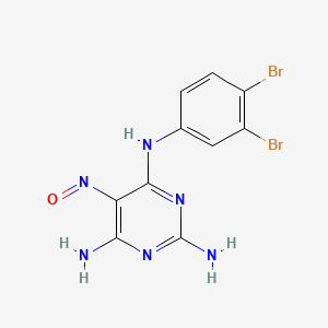 molecular formula C10H8Br2N6O B12805364 2,4,6-Pyrimidinetriamine, N4-(3,4-dibromophenyl)-5-nitroso- CAS No. 91211-34-6