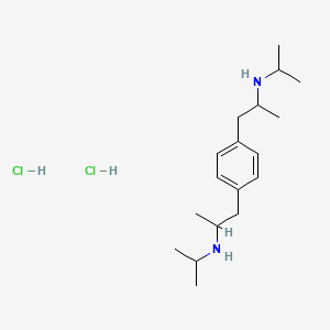 molecular formula C18H34Cl2N2 B12805436 beta-p-Bis(2-isopropylaminopropyl)benzene dihydrochloride CAS No. 24983-74-2