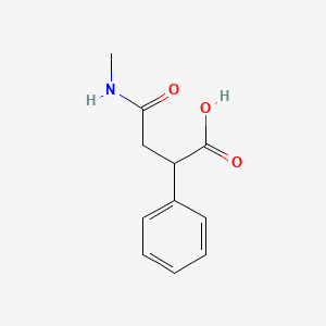 molecular formula C11H13NO3 B12805476 Benzeneacetic acid, alpha-(2-(methylamino)-2-oxoethyl)- CAS No. 72379-83-0