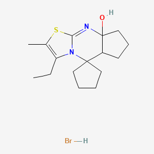 Spiro(cyclopentane-1,5'(8'aH)-cyclopenta(d)thiazolo(3,2-a)pyrimidin)-8'a-ol, 5'a,6',7',8'-tetrahydro-3'-ethyl-2'-methyl-, monohydrobromide