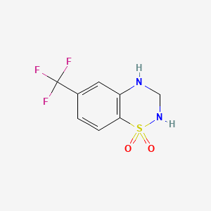 molecular formula C8H7F3N2O2S B12805488 6-(Trifluoromethyl)-3,4-dihydro-2H-1,2,4-benzothiadiazine 1,1-dioxide CAS No. 720-49-0