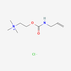 molecular formula C9H19ClN2O2 B12805492 Carbamic acid, allyl-, 2-(trimethylammonio)ethyl ester, chloride CAS No. 63981-50-0