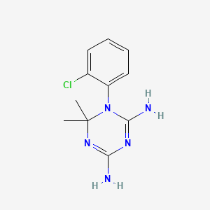 molecular formula C11H14ClN5 B12805495 1,3,5-Triazine-2,4-diamine, 1-(2-chlorophenyl)-1,6-dihydro-6,6-dimethyl- CAS No. 20292-77-7