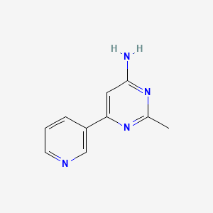 molecular formula C10H10N4 B12805508 2-Methyl-6-(pyridin-3-yl)pyrimidin-4-amine CAS No. 90916-55-5