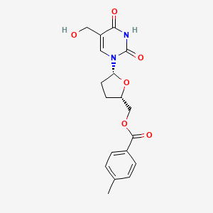 molecular formula C18H20N2O6 B12805531 2',3'-Dideoxy-5'-O-(4-methylbenzoyl)-5-hydroxymethyluridine CAS No. 133697-35-5