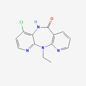 molecular formula C13H11ClN4O B12805558 7-chloro-2-ethyl-2,4,9,15-tetrazatricyclo[9.4.0.03,8]pentadeca-1(11),3,5,7,12,14-hexaen-10-one CAS No. 133627-20-0