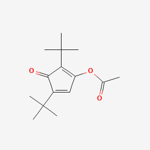 molecular formula C15H22O3 B12805567 2,4-Cyclopentadien-1-one, 3-(acetyloxy)-2,5-bis(1,1-dimethylethyl)- CAS No. 86451-21-0