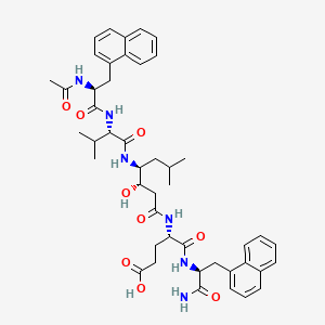 molecular formula C46H58N6O9 B12805572 L-Alaninamide, N-acetyl-3-(1-naphthalenyl)-L-alanyl-L-valyl-(3S,4S)-4-amino-3-hydroxy-6-methylheptanoyl-(2S)-2-aminobutanoyl-3-(1-naphthalenyl)- CAS No. 165074-99-7