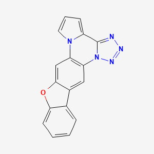 molecular formula C17H9N5O B12805597 (1)Benzofuro(3,2-g)pyrrolo(1,2-a)tetrazolo(5,1-c)quinoxaline CAS No. 72499-68-4