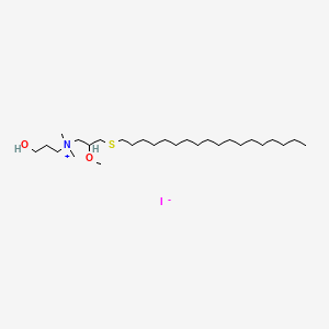 molecular formula C27H58INO2S B12805647 1-Propanaminium, N-(3-hydroxypropyl)-2-methoxy-N,N-dimethyl-3-(octadecylthio)-, iodide, (1)- CAS No. 124581-94-8