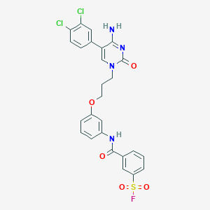 3-[[3-[3-[4-Amino-5-(3,4-dichlorophenyl)-2-oxopyrimidin-1-yl]propoxy]phenyl]carbamoyl]benzenesulfonyl fluoride