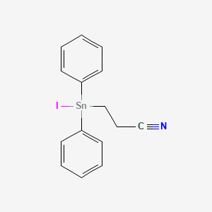 molecular formula C15H14INSn B12805667 3-[Iodo(diphenyl)stannyl]propanenitrile CAS No. 6788-69-8