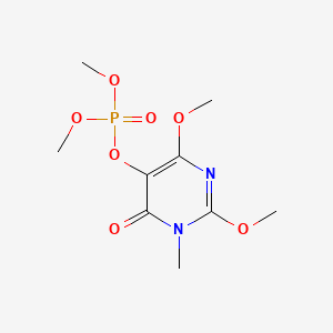 molecular formula C9H15N2O7P B12805704 2,4-Dimethoxy-1-methyl-6-oxo-1,6-dihydro-5-pyrimidinyl dimethyl phosphate CAS No. 13186-10-2