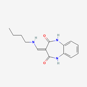 molecular formula C14H17N3O2 B12805721 3-((Butylamino)methylene)-1H-1,5-benzodiazepine-2,4(3H,5H)-dione CAS No. 81225-96-9