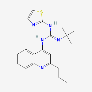 molecular formula C20H25N5S B12805803 2-tert-butyl-1-(2-propylquinolin-4-yl)-3-(1,3-thiazol-2-yl)guanidine CAS No. 71079-94-2