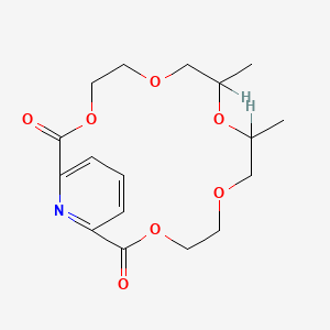 3,6,9,12,15-Pentaoxa-21-azabicyclo(15.3.1)heneicosa-1(21),17,19-triene-2,16-dione, 8,10-dimethyl-