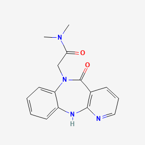 molecular formula C16H16N4O2 B12805832 N6-((N,N-Dimethylamino)-2-oxoethyl)-6,11-dihydro-5H-pyrido(2,3-b)(1,5)benzodiazepin-5-one CAS No. 133626-61-6